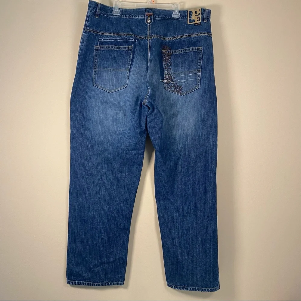 Phat Farm Men's Wide Leg‎ Embroidered Streetwear Hip Hop Grunge Jeans Size 44x33